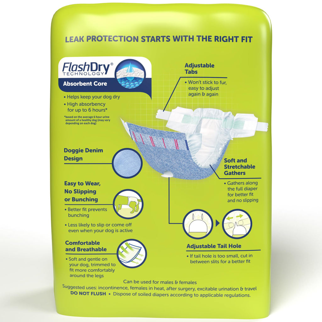Hartz Disposable Dog Diapers, Size M 32 count, Comfortable & Secure Fit, Easy to Put On