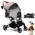 Bicystar Foldable Dog Stroller for Small Medium Dogs & Cats, 35 lbs, Grey