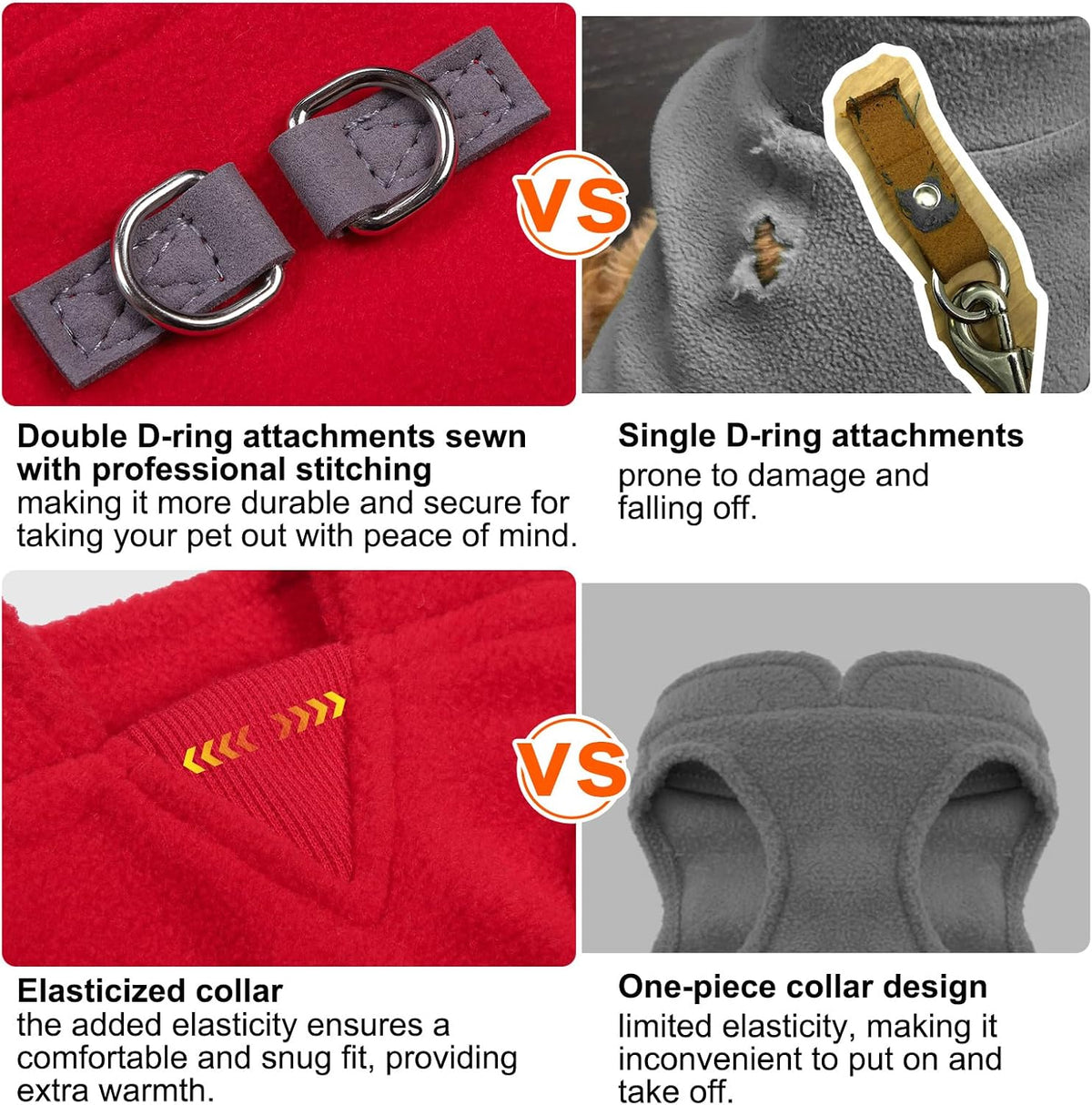 Dog Fleece Vest Sweater Winter Jacket for Small Medium Dogs- S