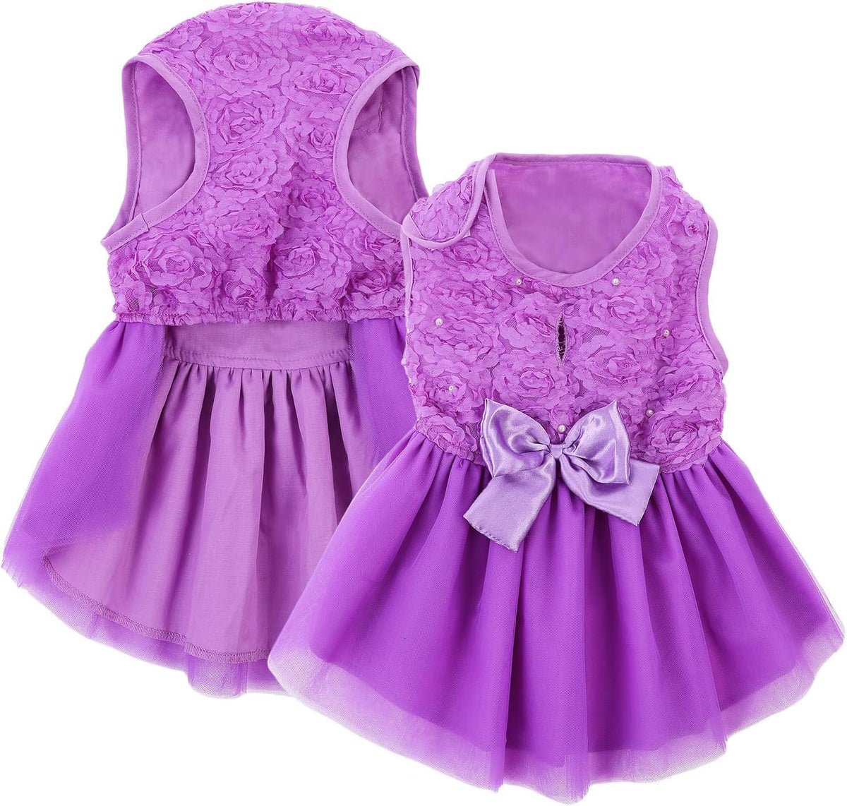 ASENKU Dog Dress Pet Wedding Dress Puppy Birthday Party Outfit, Pink 2XL