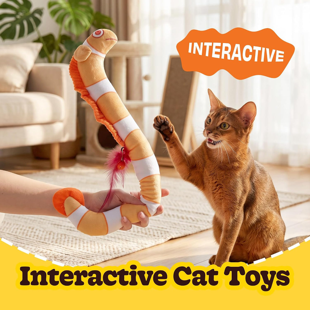 Cat Kicker Toys 3Pcs, Catnip Toys for Indoor Cats, 21in Extra Long Cat Toys for Big Cat & Kitten, Soft and Durable, EEL 