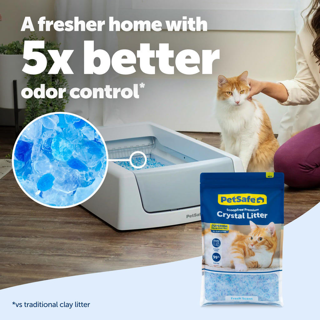 PetSafe ScoopFree Odor Control Crystal Cat Litter, Fresh Scent, 8 Lb Bag