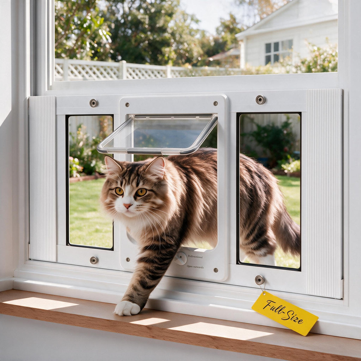 HOMEPEDIA Full-Size Cat Door for Window, H: 15.3", Fit 32"-36" Window