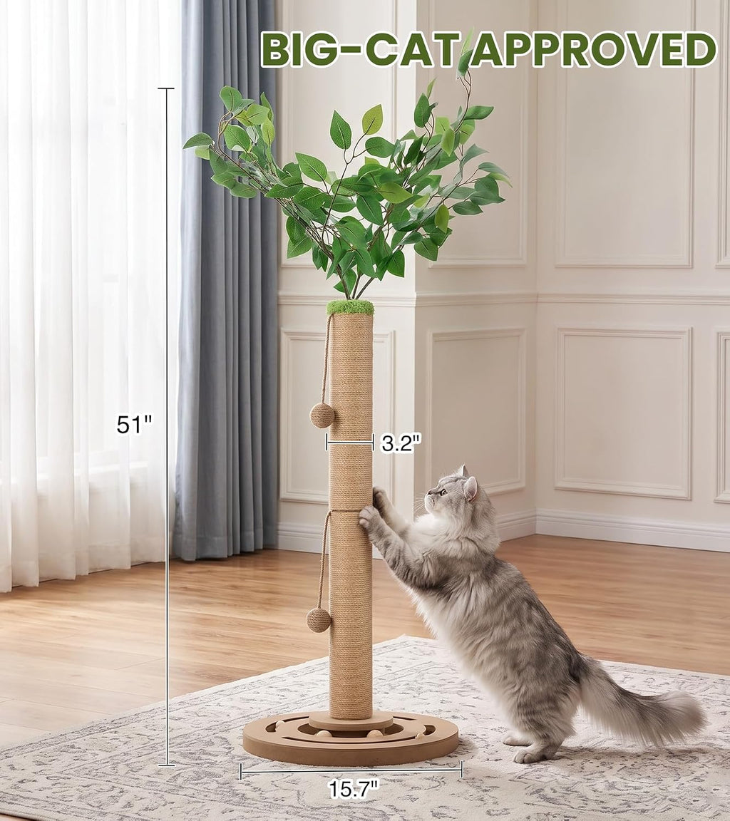 36"Cat Scratching Post With Interactive Cat Toys,Brown Cat Scratching Board