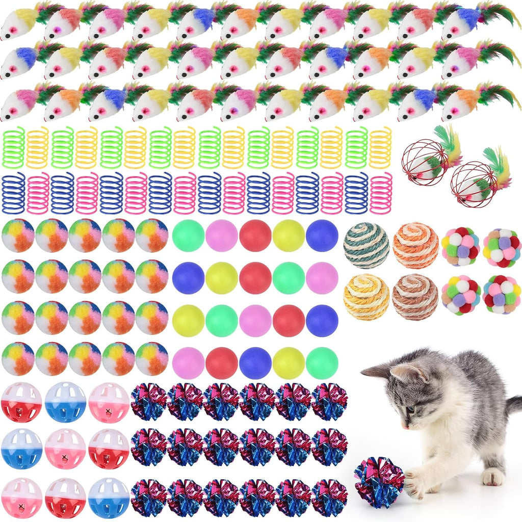 Shappy 150 Pcs Cat Toys Bulk Pack, Christmas Indoor Cats Gifts, Classic
