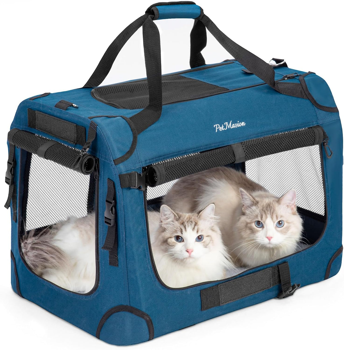 Extra Large Cat Carrier for 2 Cats, Collapsible Soft Sided Pet XL Crate for Large Mudium Big Cat 20lbs+, Car Travel Port