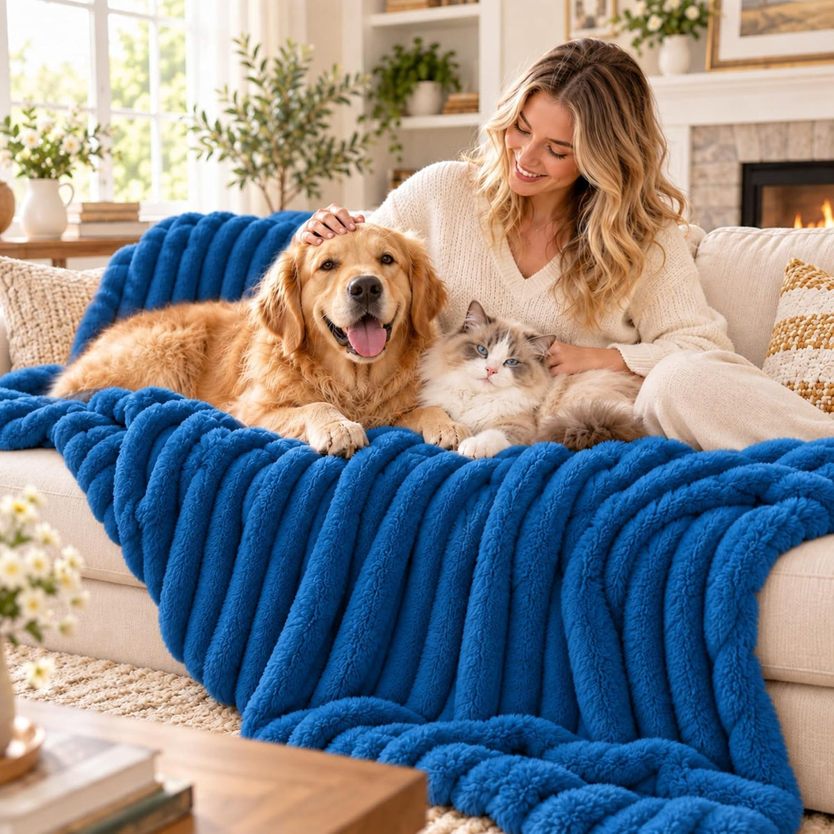2027 NEW Emotional Support Blanket for Dogs (Yellow,27×39 in)