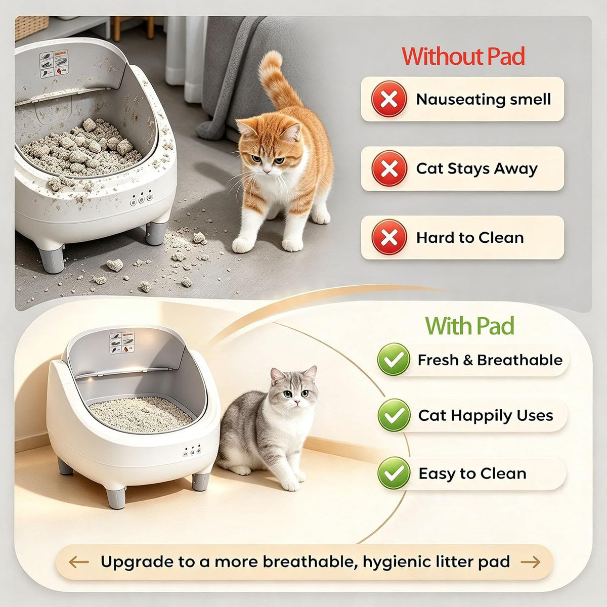Waterproof Pads for PARUUNTYS/KITPLUS Open Top Self Cleaning Litter Box, Liner Replacement for Hazrela Automatic Litter 