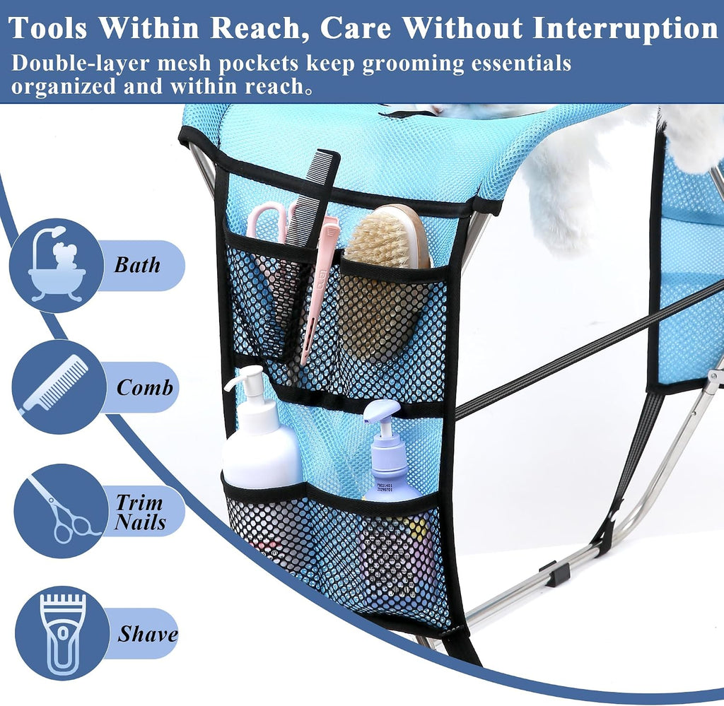 Dog Grooming Stand for Bathing, 8-Hole Support, Small & Medium Dogs & Cats