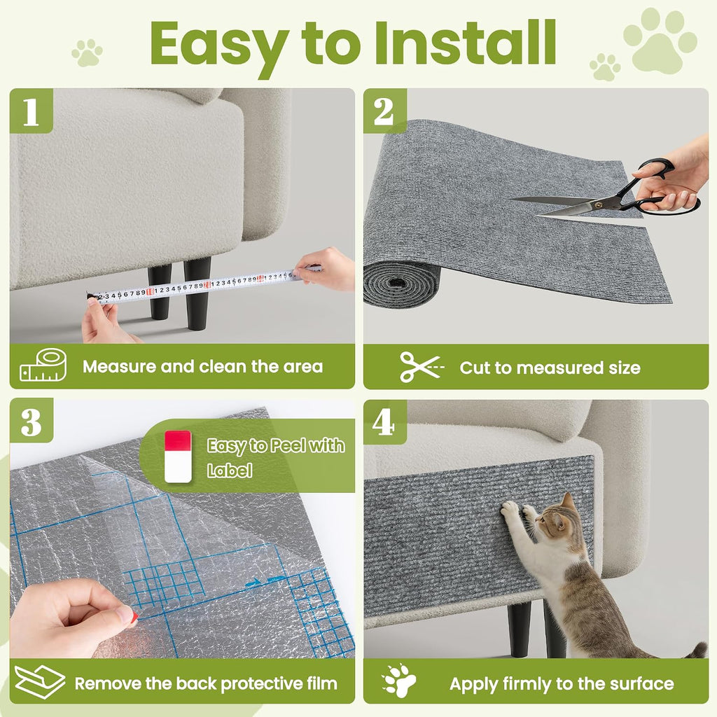 Cat Scratch Couch Furniture Protector, 78.7" x 15.8" Cat Scratcher Pad