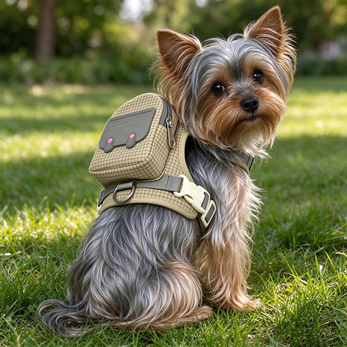 Dog Backpack Harness with Detachable Mini Pouch & Leash for Outdoor