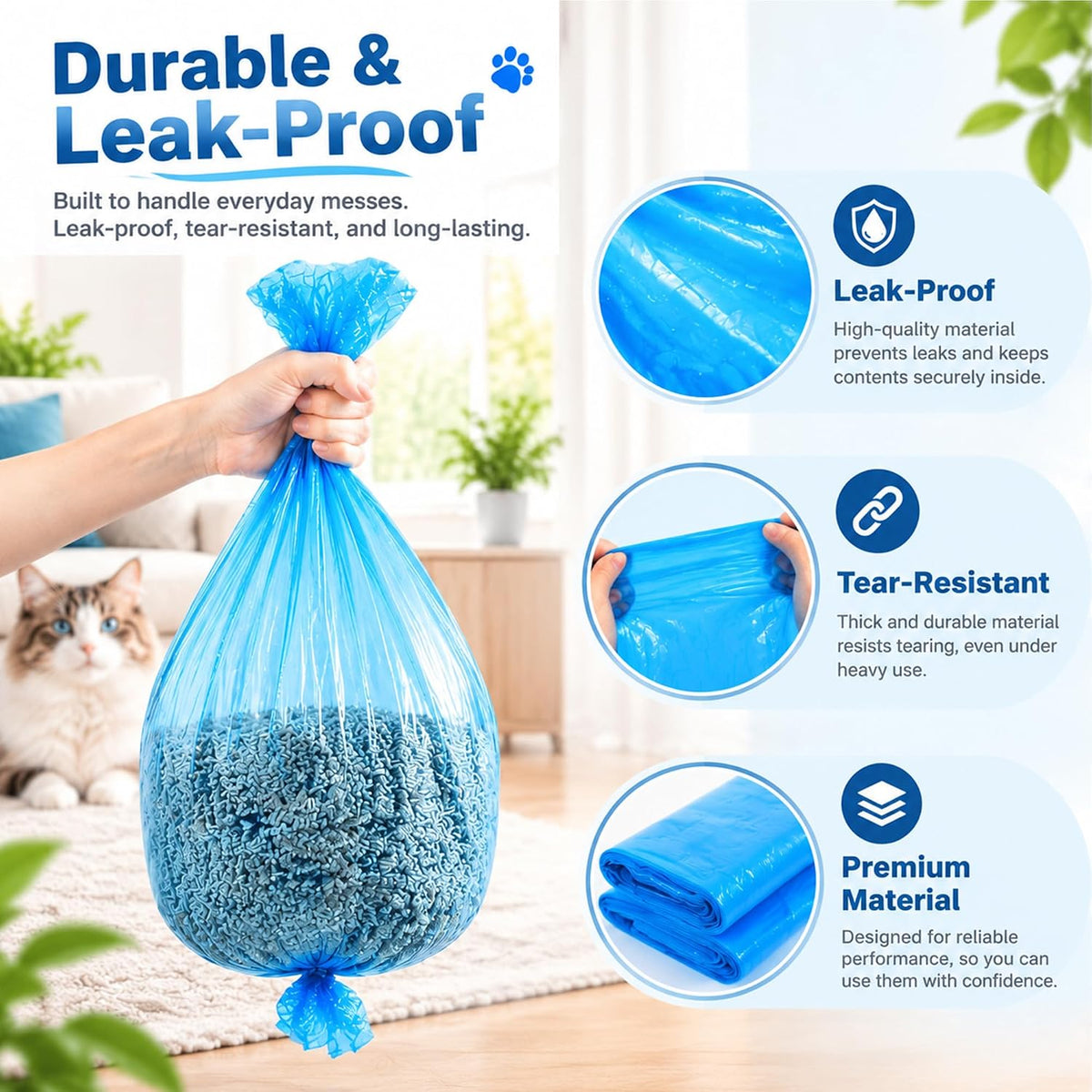 12 Pack Cat Litter Refill Bags Fit for Litter Genie Standard, Plus, XL Pail