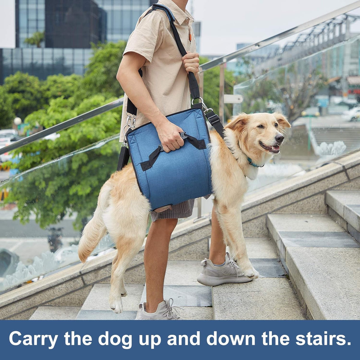COODEO Dog Carry Sling, Emergency Backpack Pet Legs Support & Rehabilitation Dog Lift Harness for Nail Trimming, Dog Car