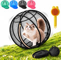 Cat Hamster Ball for Outside, 360° Panoramic Pop-Up Rolling Cat Playpen, 26.77 Inch Foldable Hamster Ball for Cats, Port