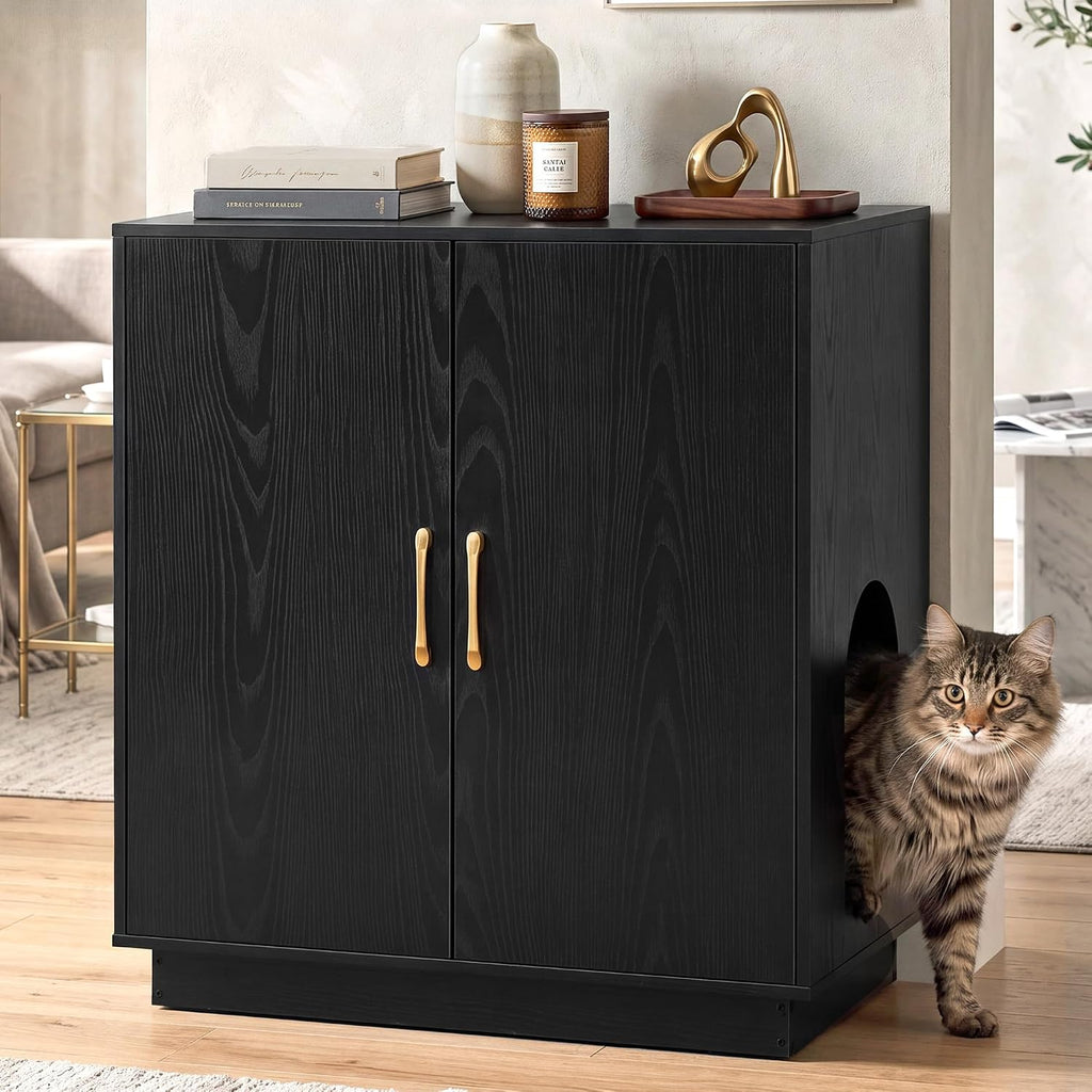 Gitelsnour 30.9'' Litter Box Enclosure Furniture- Hidden Storage, CLB003WT