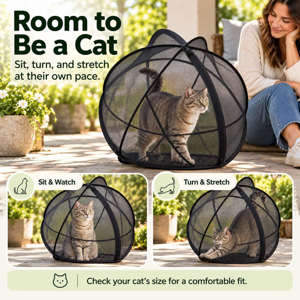 2027 New Cat Hamster Ball for Outside 27.6in Rolling Cat Playpen，Black