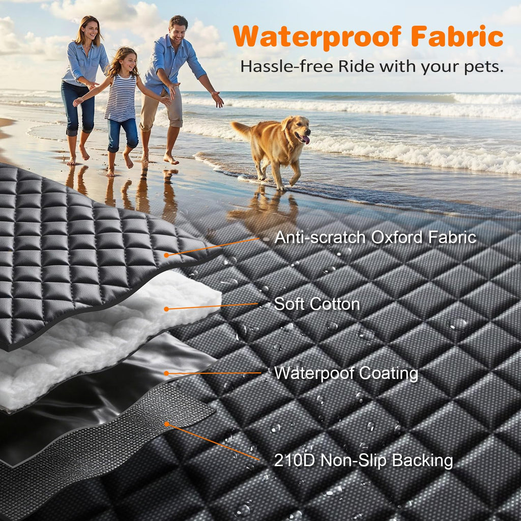 URPOWER 4 in 1 Dog Car Seat Cover for Back Seat, Waterproof Hammock