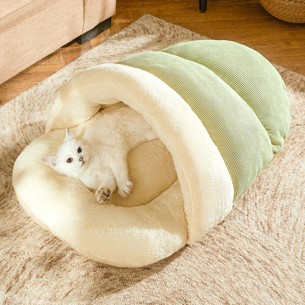 Romaneco Bed for Dog and Cat, Pet Bed, Ultra Soft Cute Plush Slipper Cat Cave Bed, Anti Slip Warm Pet House Nest, Self-W