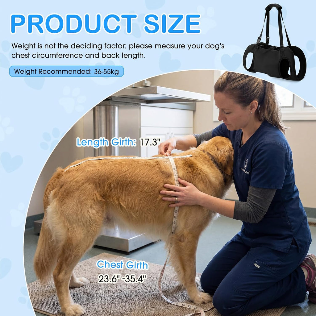 Shinylin Dog Carry Sling Emergency Backpack Dog Lift Harness, L