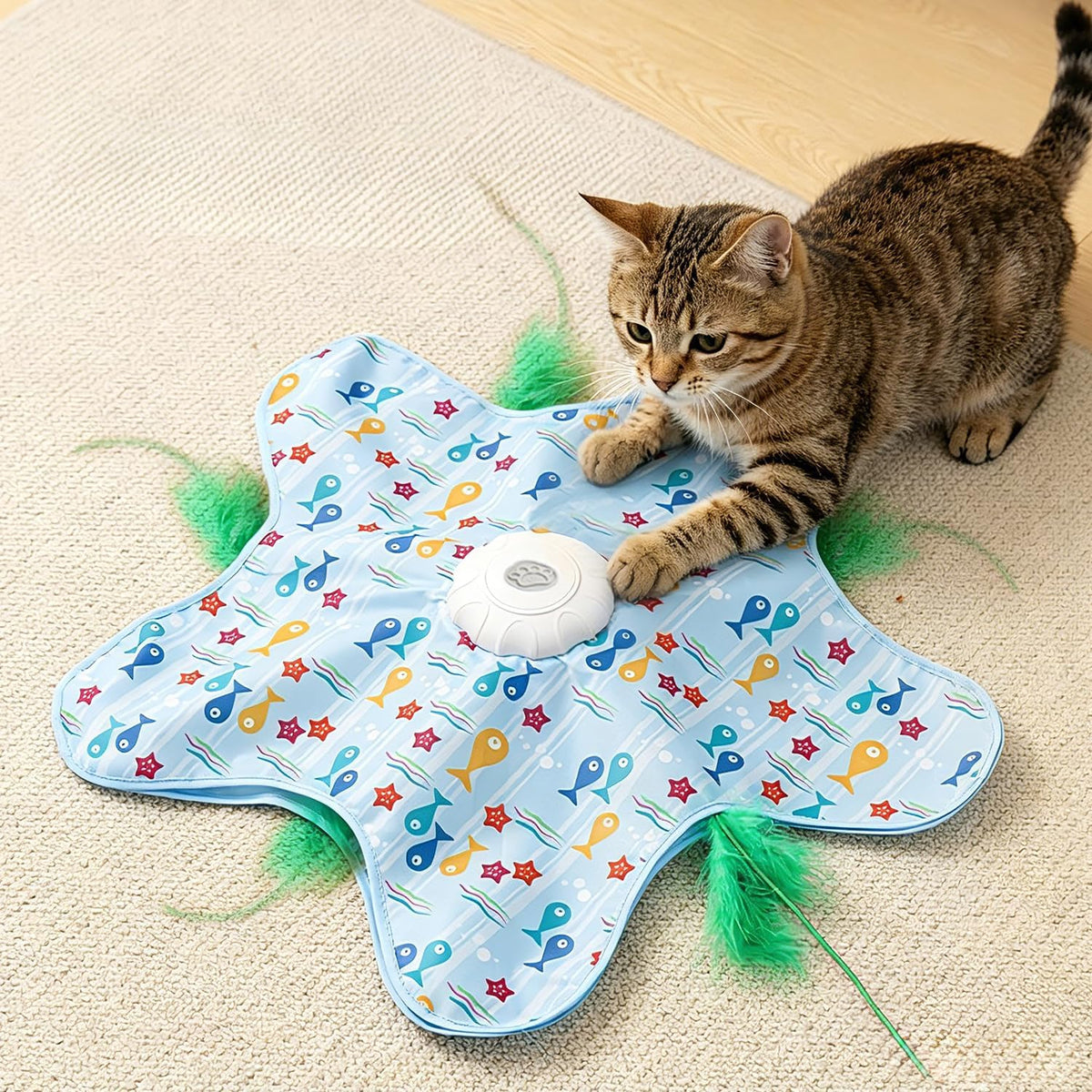 6-Pack Replacement Feathers for Hide and Seek Interactive Cat Toy, Durable Feather Wand Refills, Moving Wand Attachments
