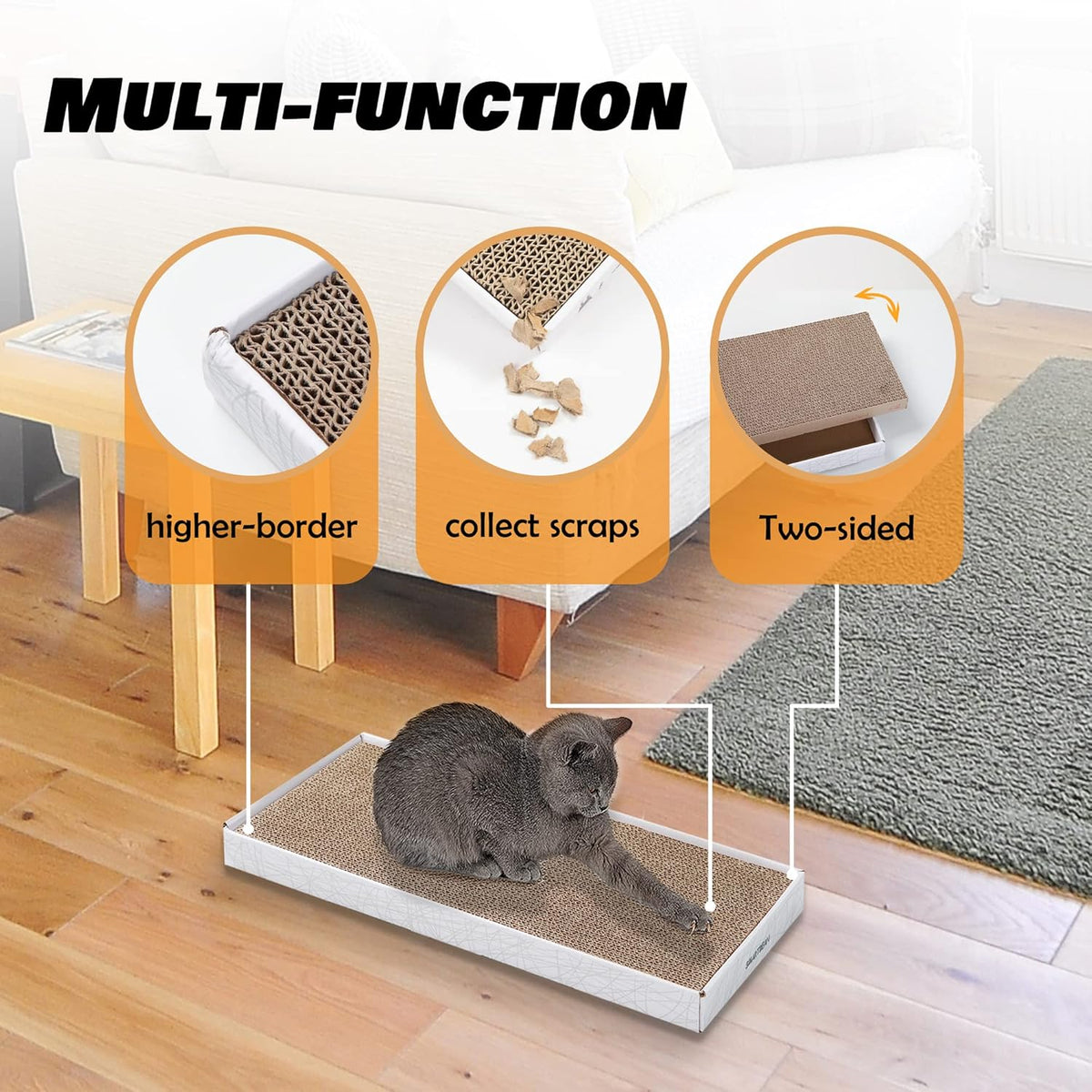Cardboard Scratcher Pad Scratching Post:Smartbean 3PCS Cat Cardboard,Cat Scratch Pad,Cat Post,Double-Sided Design for Do