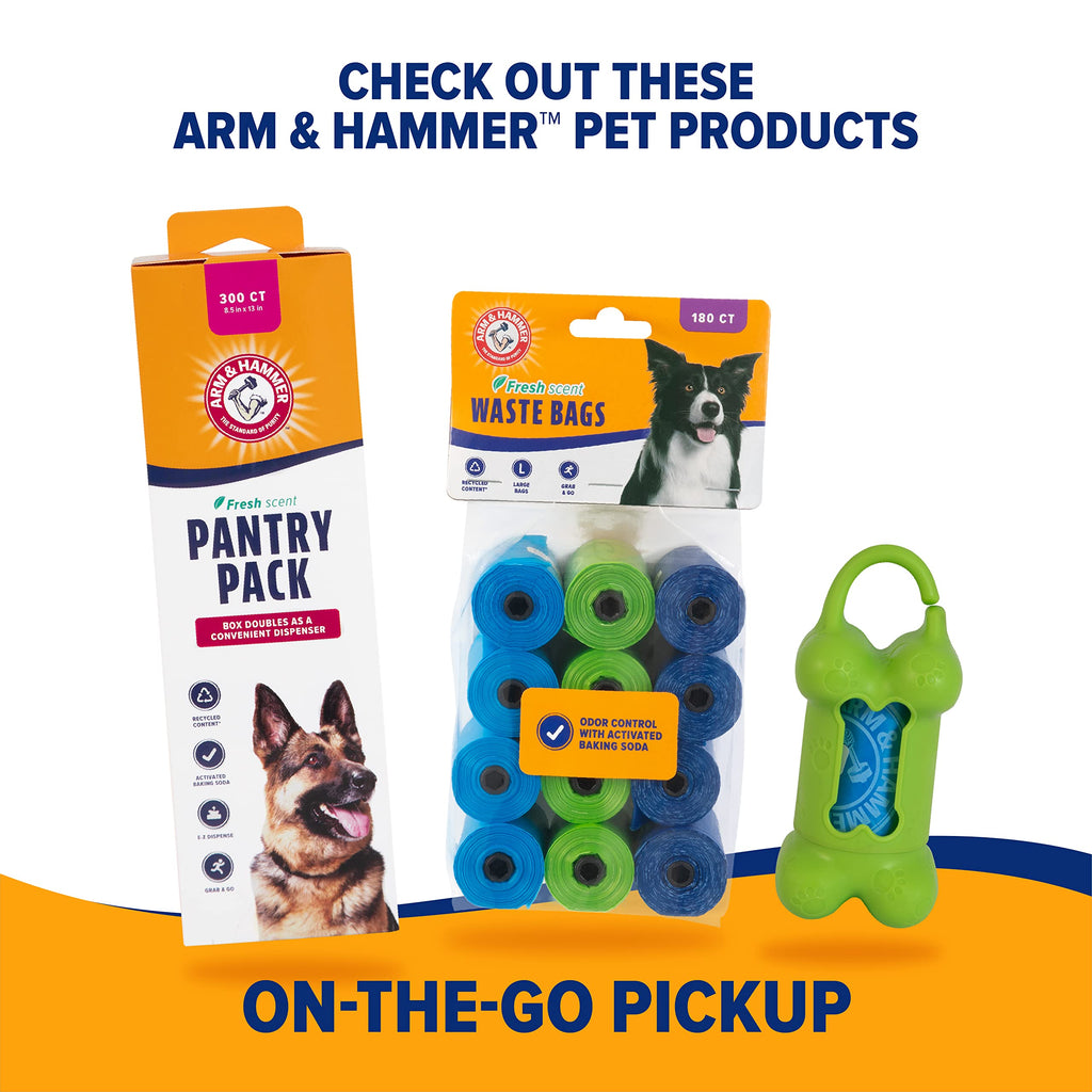 Arm & Hammer Swivel Bin & Rake Dog Pooper Scooper, Includes 2 Waste Bags