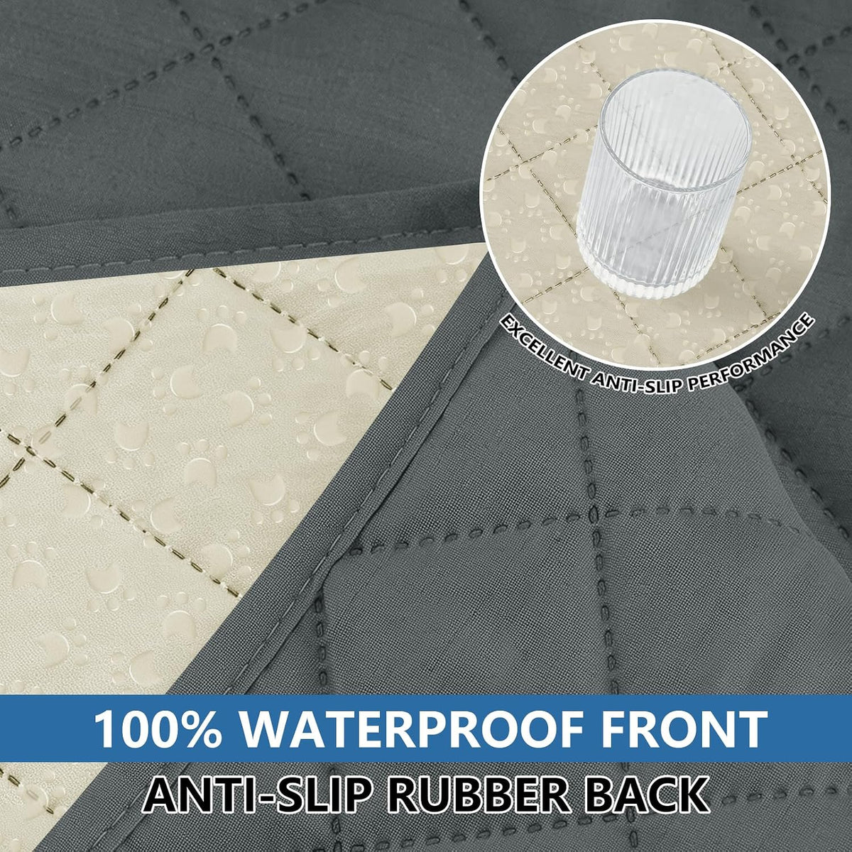 New Waterproof Sofa Dog Blanket (30"x70") Comfy Couch Sofa Mat for Pets with Anti-Slip Back, Universal Incontinence Ligh