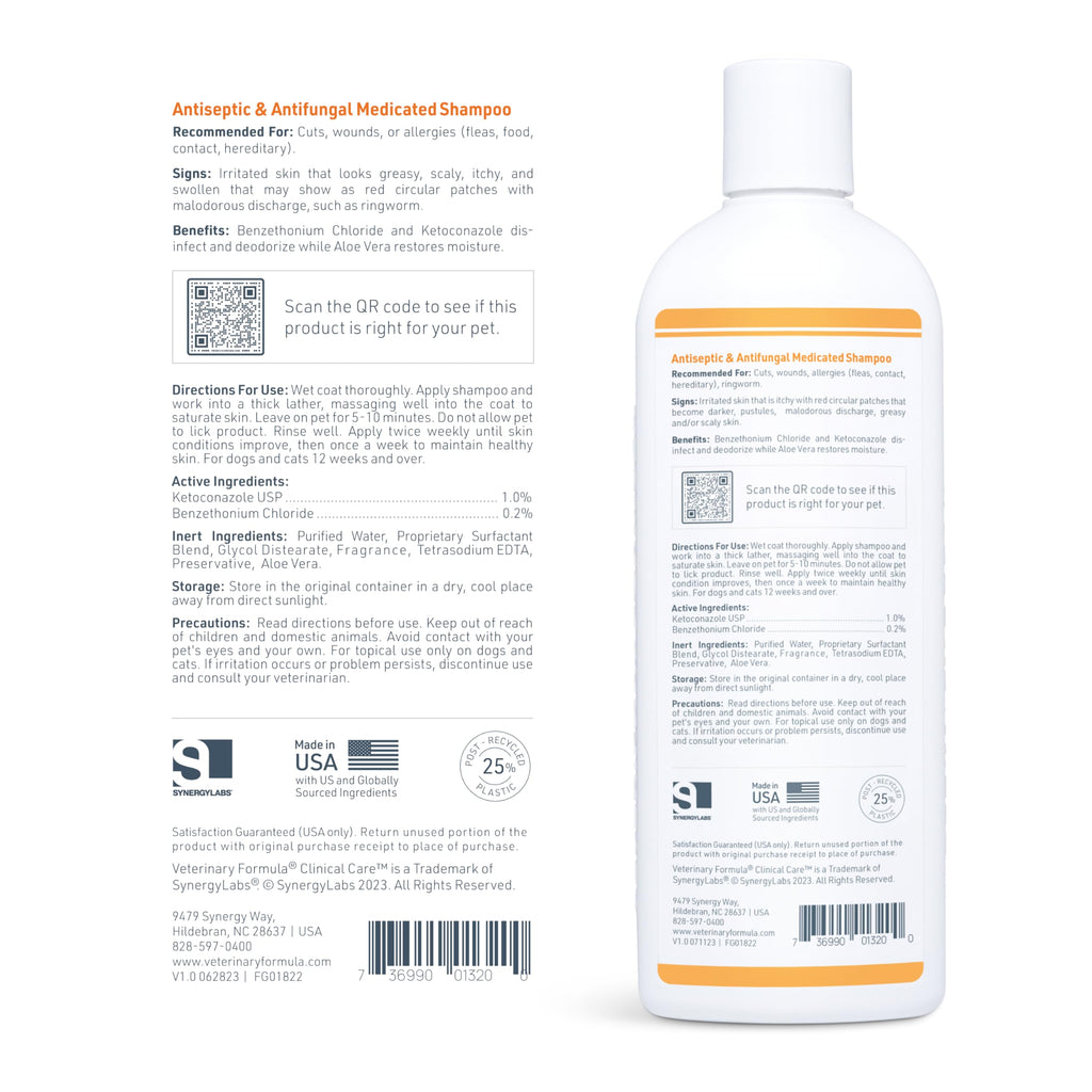 Veterinary Formula Antiseptic & Antifungal Shampoo - Medicated - 16 oz