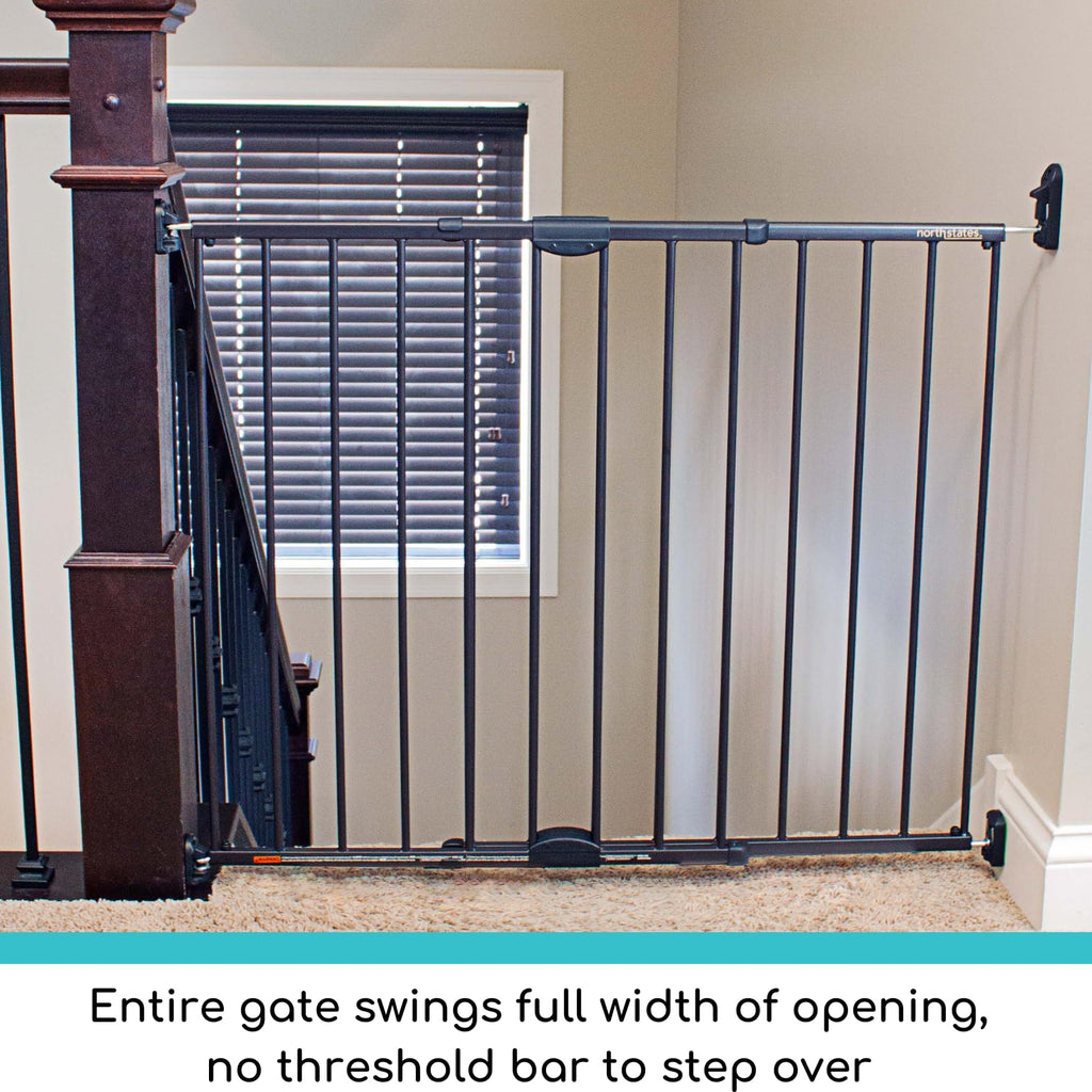 Toddleroo Easy Swing & Lock Baby Gate for Top of Stairs: 31" Tall, Bronze