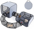 Cat Playpen, 4-in-1 Pop-up Outdoor Cat Enclosure, Grey