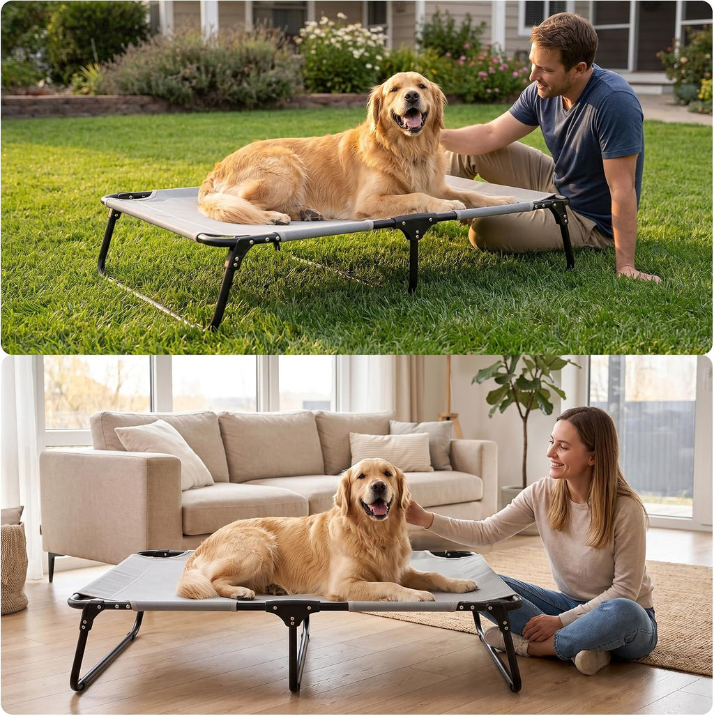Foldable Elevated Dog Cot Bed, Raised Pet Beds for Large & Medium Dogs