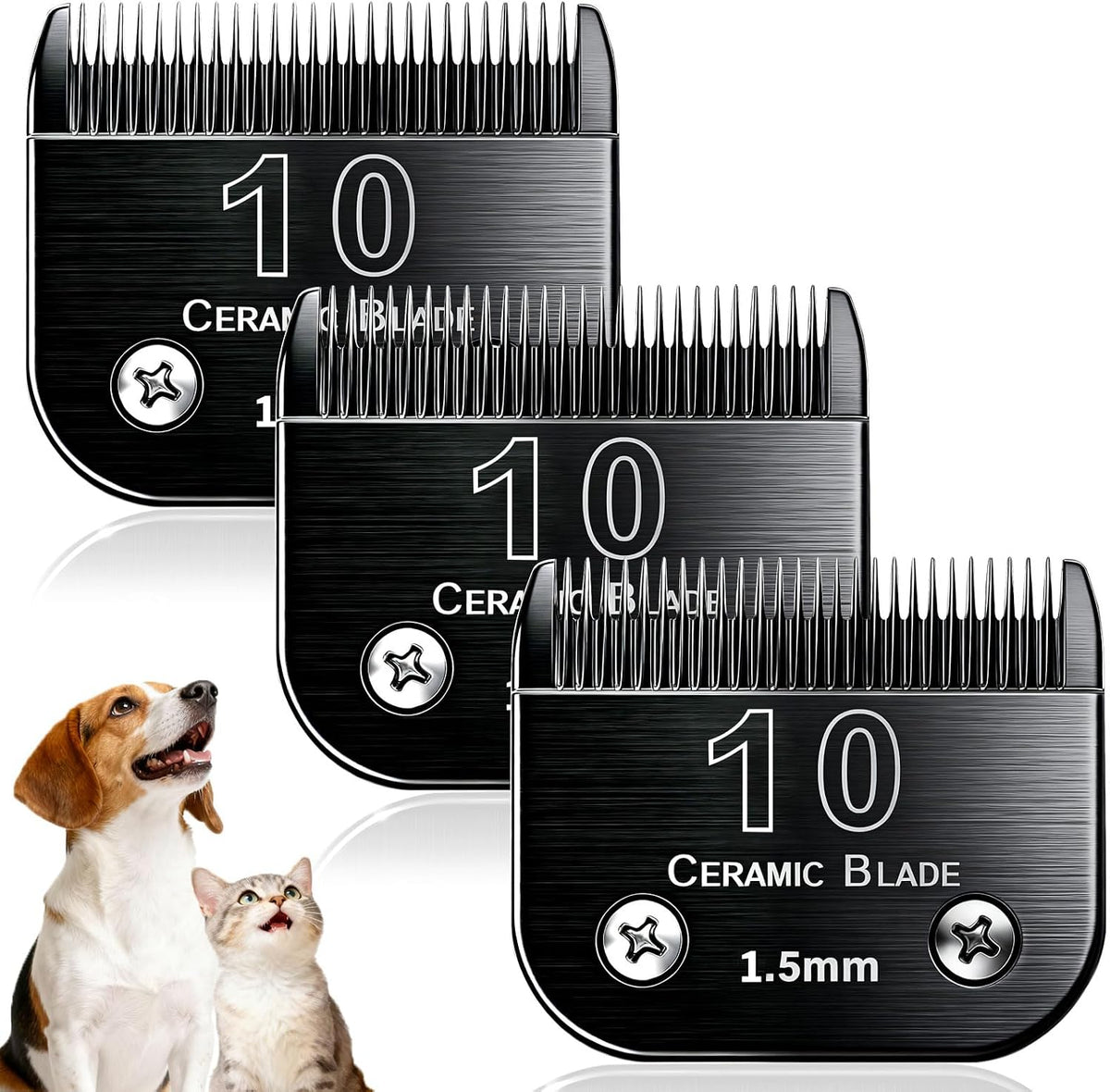 3PCS Wide Blades for Dog Grooming Compatible with Andis Clippers