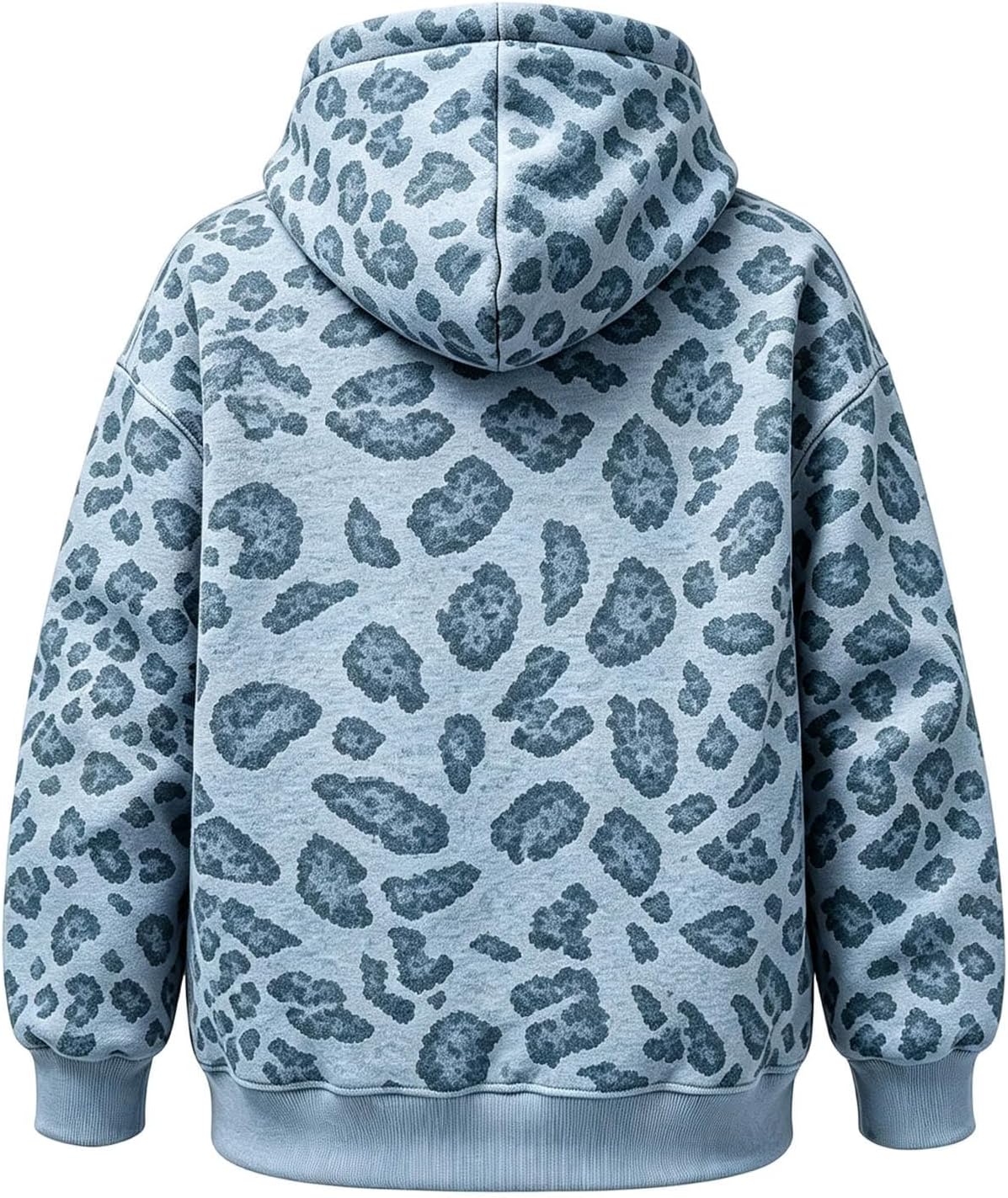 Womens Leopard Print Hoodie - Pet Pouch, Cat Dog Carrier, Kangaroo Pocket
