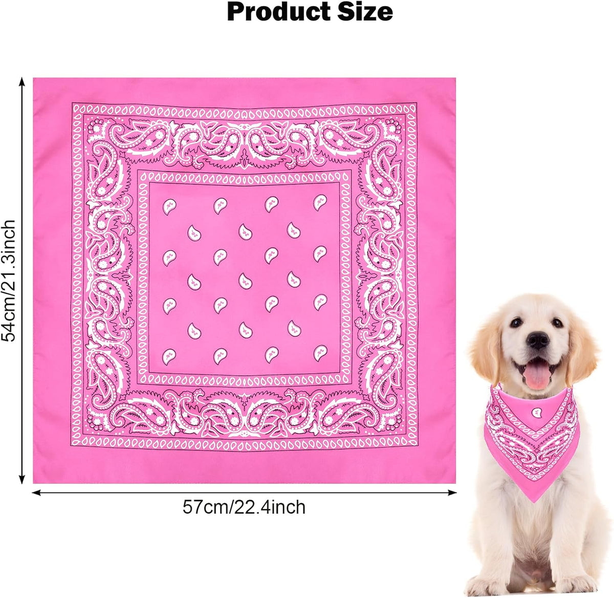 Fumwase Pet Cowboy Costume Hats with Bandana, Pink Hat + Pink, Small