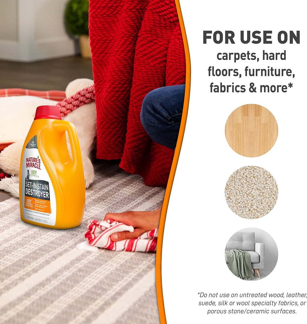 Nature's Miracle Oxy Set-In Stain Destroyer, Cat Odor Control, 1 gal