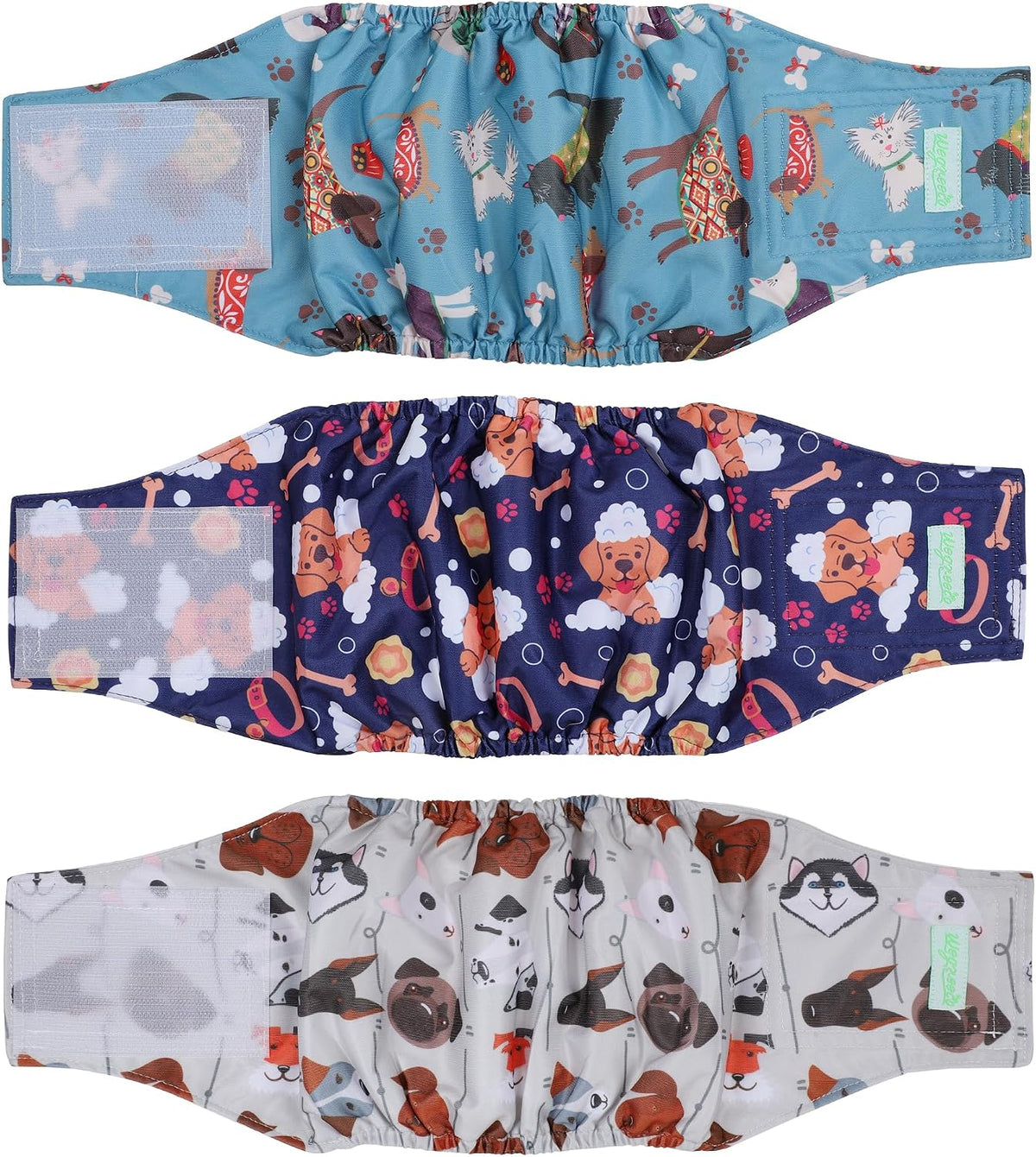 Wegreeco Washable Male Dog Belly Band - Pack of 3 - Washable Male Dog Belly Wrap, Small Doggie Dog Diapers Male for Dogg