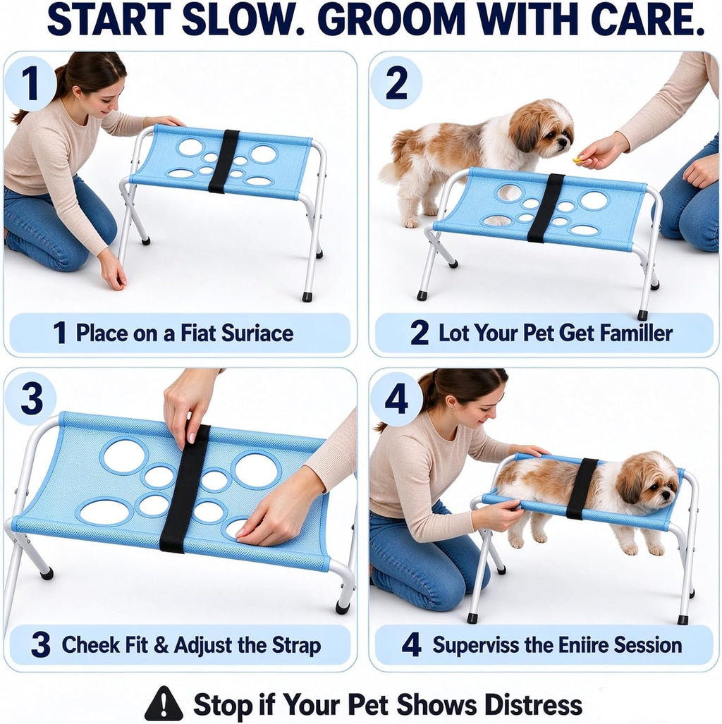 Pet Grooming Hammock with Stand Dog Bath Hammock Foldable Dog Bath Stand
