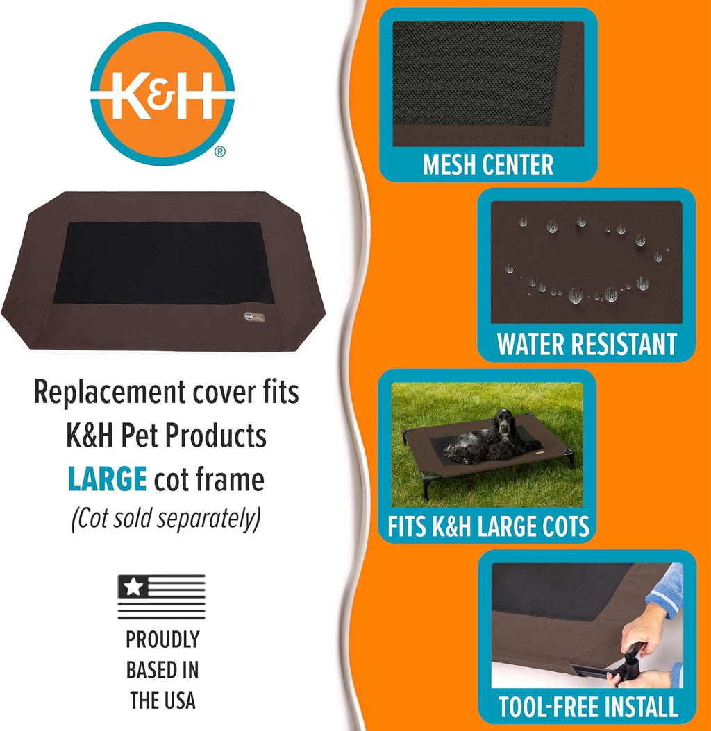 K&H Outdoor Elevated Dog Bed Pet Cot Replacement Cover, Large 42x30in