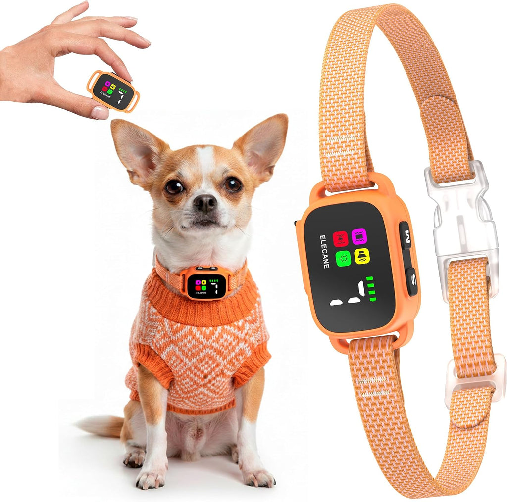 Tiny Bark Collar for Small Dogs 5-15 lbs and Puppies - No Shock Anti Barking Collar - Rechargeable Smart Collar for Dog 