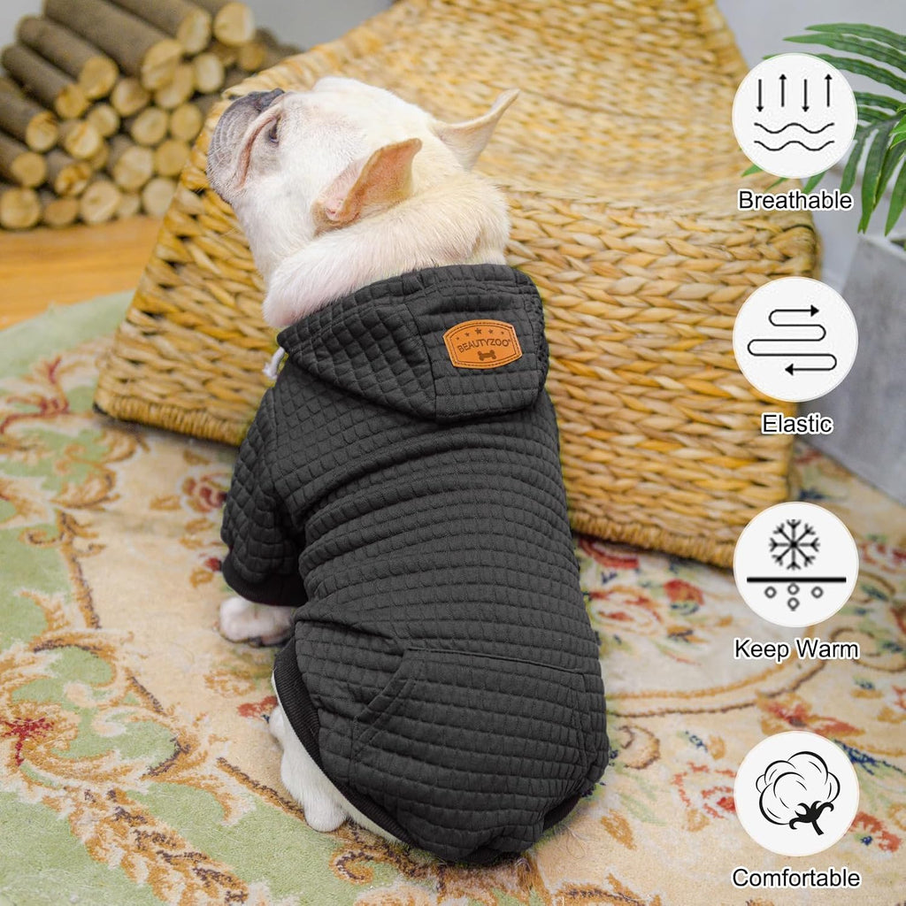 Dog Hoodies Sweater for Medium Dogs, Waffle‑Like Laminated Coat