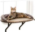 K&H PET PRODUCTS Deluxe Kitty Sill with Removable Bolster Tan/Kitty Print 14 X 24 Inches