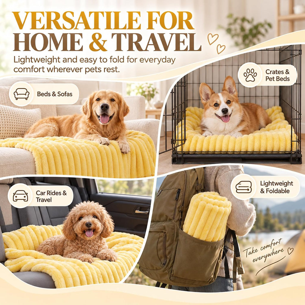 2027 NEW Emotional Support Blanket for Dogs (Yellow,27×39 in)