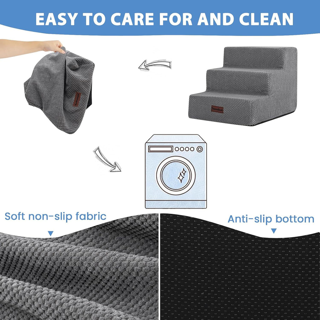 Dog Stairs for Small Dogs & Cats,3-Step Pet Steps for Couch & Bed