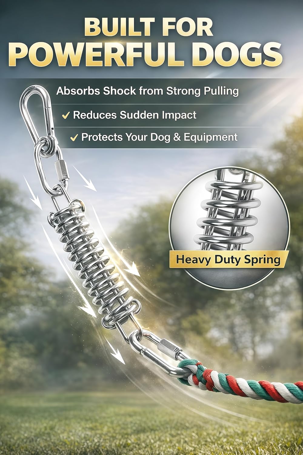 HOPET Dog Outdoor Bungee Hanging Toy, Tether Tug of War Toys for Medium to Large Dog to Exercise, Durable Interactive Tu