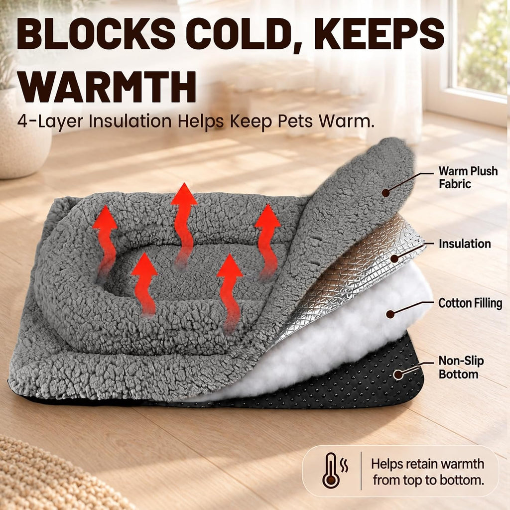 TailTastic Self Warming Cat Bed with U-Shaped Pillow for Warmth & Support
