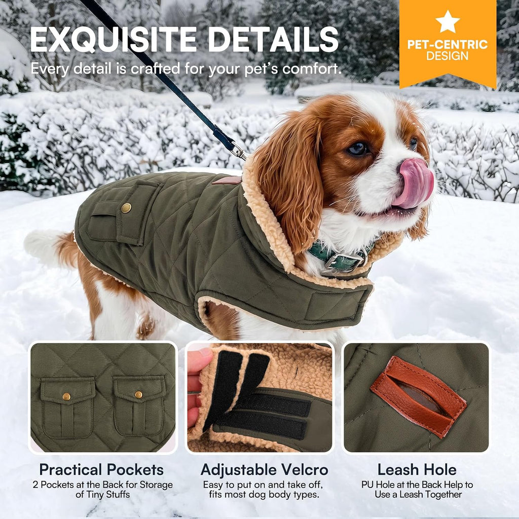Warm Puffer Dog Coat Thick Plush Quilting Medium Winter Jacket
