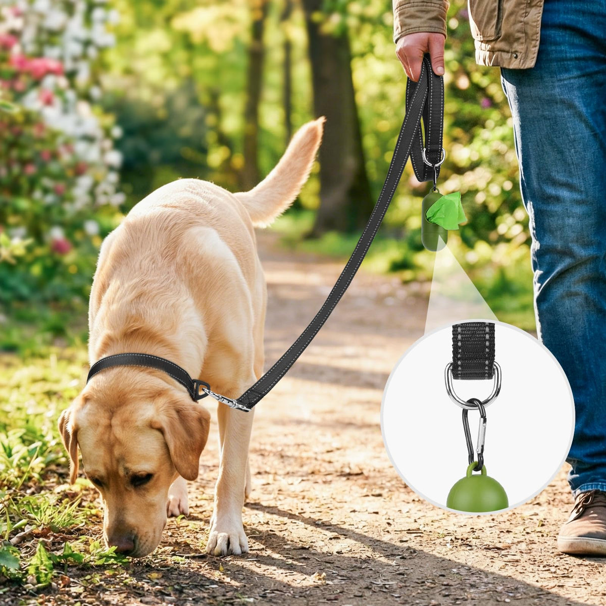 Joytale Reflective Dog Leash for Medium & Large Dogs, 6 FT x 1", Black