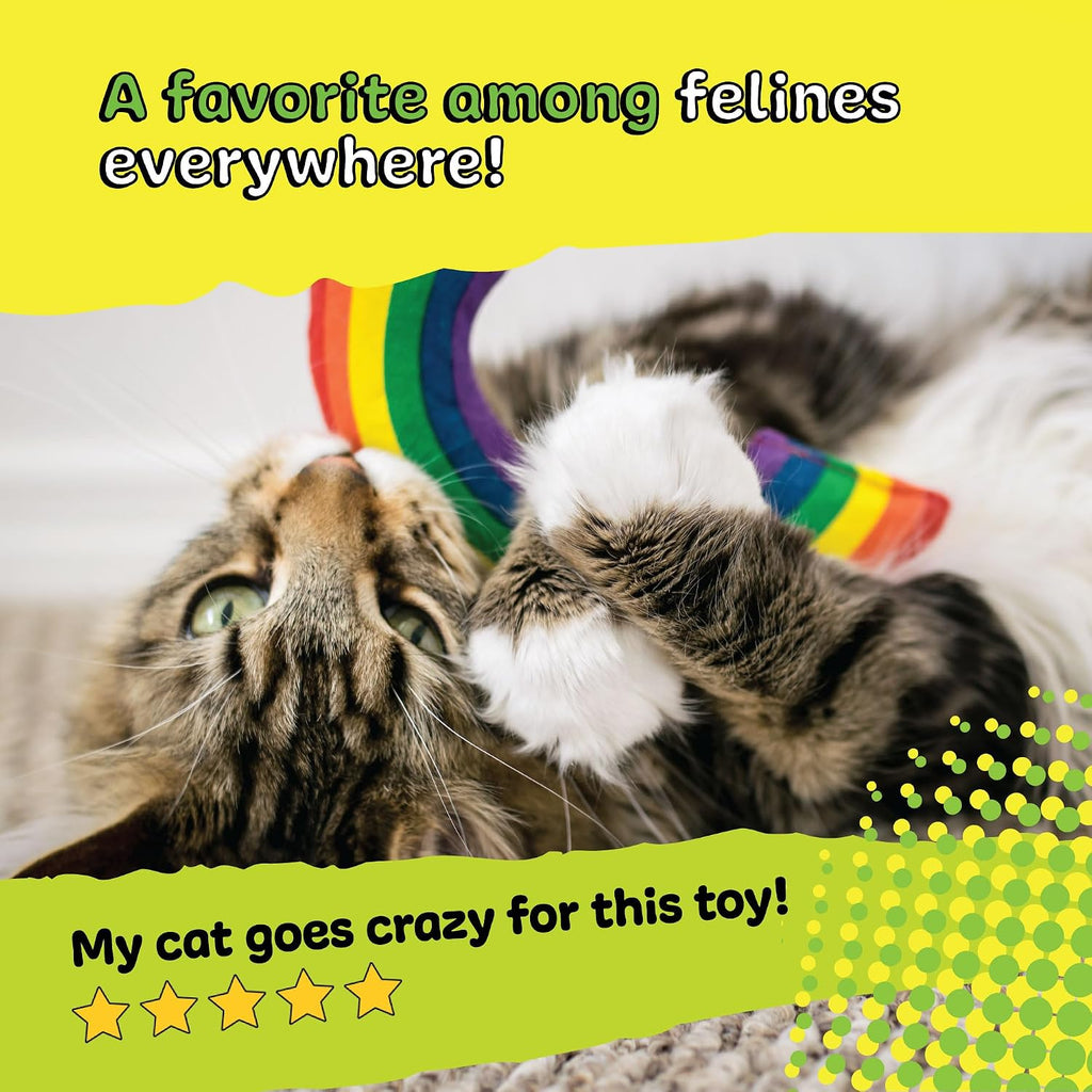 Yeowww! Catnip Rainbow Toy for Cats - Colorful Arch Shape - Durable Cotton Twill - Made in the USA - Stuffed with Organi