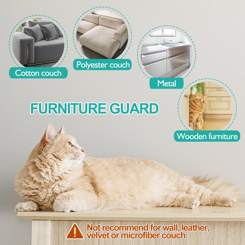Lovinch [Thicken Vinyl] Anti Cat Scratch Furniture Protector, Single-Sided Sticky Couch Protector for Cats, Flexible Couch Corner Guard Under Cats Claw, Cat Scratch Deterrent Tape-(160" x 12.4")
