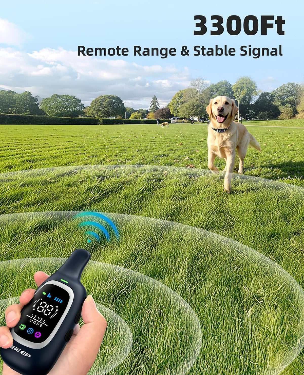 2-in-1 Dog Shock Collar and Bark Collar for Dogs – 3300FT Dog Training Collar with Remote, IP67 Waterproof e Collar with